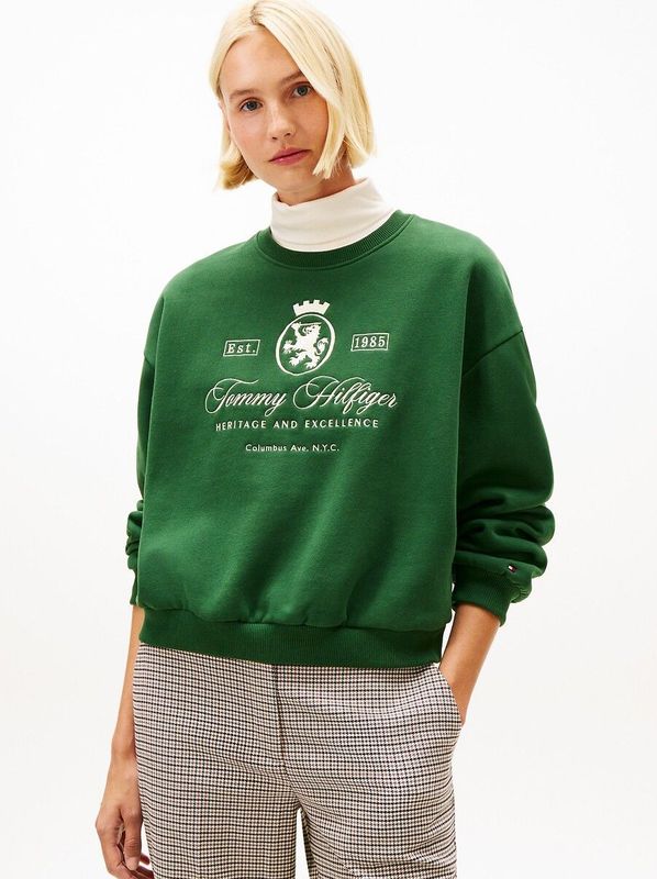 TOMMY HILFIGER Sweatshirt  groen / wit
