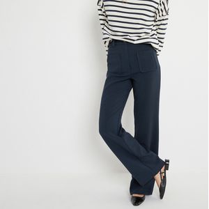 Flare broek, Signature FELICIEN LA REDOUTE COLLECTIONS. Polyester materiaal. Maten 38 FR - 36 EU. Blauw kleur