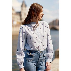 BLOOMA LA PETITE ETOILE - Geborduurde Blouse - Blauw - Katoen