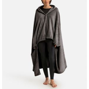 SO'HOME - Javi - Fleece Plaid met Mouwen - Antraciet - Gerecycled Polyester - 130 x 170 cm