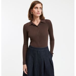 LA REDOUTE COLLECTIONS - Fijn Gebreid Vest - Kastanje - Viscose Materiaal