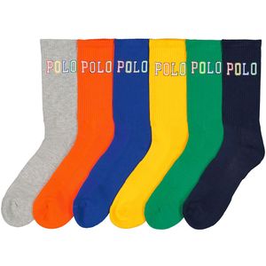 Set van 6 paar effen kousen POLO RALPH LAUREN. Katoen materiaal. Maten 39/45. Multicolor kleur