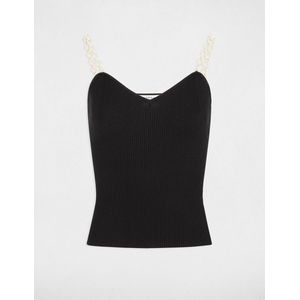 MORGAN - Trui - Zwart - Polyamide - Ribtricot met Schouderbandjes