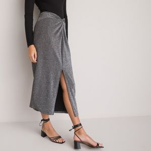 LA REDOUTE COLLECTIONS - Lange Rok - Zwart - Glanzend Tricot