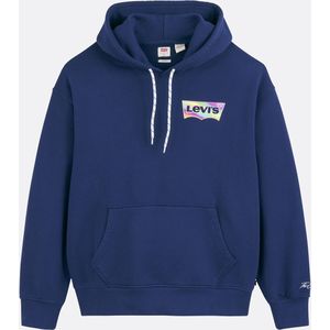 LEVI'S - Hoodie - Blauw - Katoen - Metallic Logo