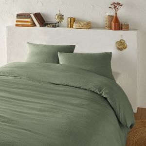 LA REDOUTE INTERIEURS - Bedset - Kaki - Gewassen Microvezel - Gerecycled Polyester
