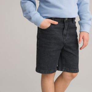 Bermuda in jeans LA REDOUTE COLLECTIONS. Katoen materiaal. Maten 6 jaar - 114 cm. Zwart kleur
