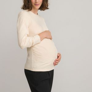 T-shirt met ronde hals voor zwangerschap, details in kant LA REDOUTE COLLECTIONS. Katoen materiaal. Maten XL. Wit kleur