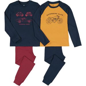 Set van 2 pyjama's in katoen met auto en moto print LA REDOUTE COLLECTIONS. Katoen materiaal. Maten 10 jaar - 138 cm. Geel kleur