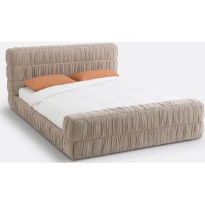 Bed in fluweel met beddenbodem, Marcio LA REDOUTE INTERIEURS. Fluweel materiaal. Maten 160 x 200 cm. Beige kleur