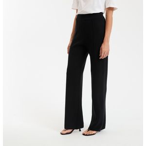 La Redoute Collections - Wijde Broek - Zwart - Milano Wolmix - Hoge Taille