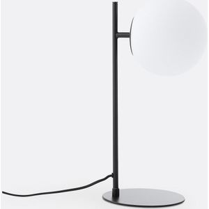 La Redoute Intérieurs - Atea - Tafellamp - Zwart - Metaal en Opaline Glas