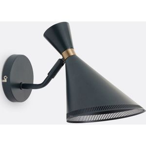 Farria - Wandlamp - Cedergroen - Smeedijzer - Retro 60's Inspiratie