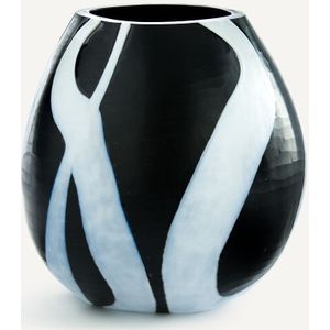 AM.PM. - Neza - Glazen Vaas - Zwart - Handgeblazen - Hoogte 20 cm