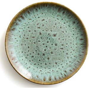 Set van 4 geëmailleerde platte borden van aardewerk, Fara AM.PM. Zandsteen materiaal. Maten één maat. Groen kleur