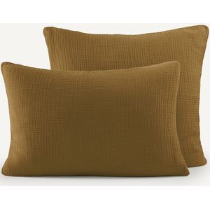 Yafa - Kussensloop - Brons - Biologisch Katoen - Made in Portugal