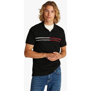 Tommy Jeans - DM0DM20916 - Poloshirt - Zwart - Slank - Katoen - Korte Mouwen