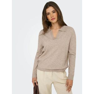 Trui met polokraag en lange mouwen ONLY. Viscose materiaal. Maten S. Beige kleur