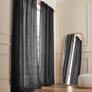 Cedal - Dikke Linnen Gordijn - Sencha Grijs - Verborgen Lussen - 140 x 350 cm