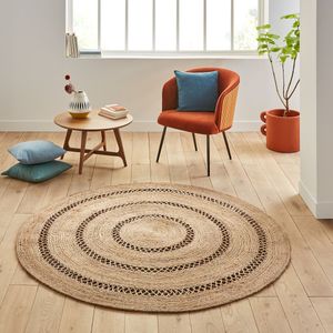 Rond vloerkleed in jute, Aftas