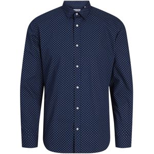 Hemd met motiefjes JACK & JONES. Katoen materiaal. Maten S. Blauw kleur