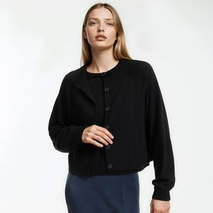 LA REDOUTE COLLECTIONS - Vest - Zwart - 100% Wol - Ronde Hals - Fijn Tricot