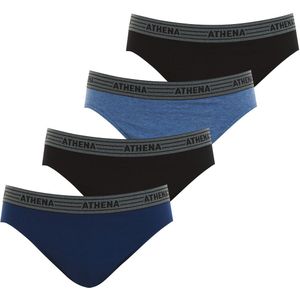 Set van 4 basic slips in katoen ATHENA. Katoen materiaal. Maten XL. Blauw kleur