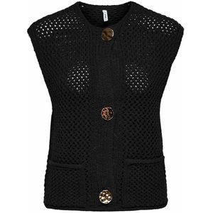 Vest zonder mouwen met knoopsluiting ONLY. Acryl materiaal. Maten XS. Zwart kleur
