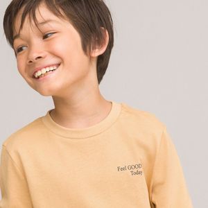 Set van 3 T-shirts, lange mouwen LA REDOUTE COLLECTIONS. Katoen materiaal. Maten 6 jaar - 114 cm. Geel kleur