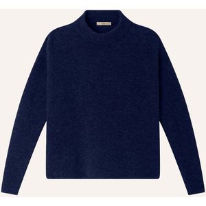 Sessun - KUNLUN - Gebreide Trui - Blauw - Lange Mouwen - Opstaande Kraag