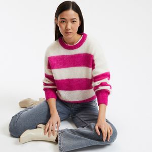 LA REDOUTE COLLECTIONS - Gebreide Trui - Roze - Alpaca Mix - Lange Mouwen
