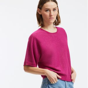 LA REDOUTE COLLECTIONS - Trui - Fuchsiaroze - Fijn Tricot - Glanzend