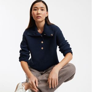 LA REDOUTE COLLECTIONS - Trui - Marineblauw - Katoen - Grof Tricot