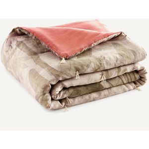 Manali - Boutis - Naturel/Groen/Terracotta - 100% Linnen/Katoen