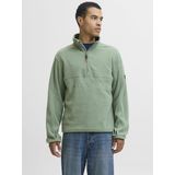 Fleecesweater met halve rits JACK & JONES. Polair tricot materiaal. Maten L. Groen kleur