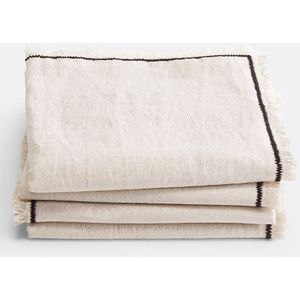 La Redoute Intérieurs - Menorca - Tafelservetten - Naturel - Katoen/Linnen - Set van 4