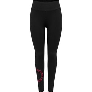 Legging Juf Life, hoge taille ONLY PLAY. Katoen materiaal. Maten S. Zwart kleur