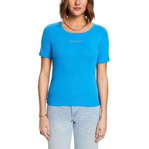 T-shirt met ronde hals en korte mouwen ESPRIT. Katoen materiaal. Maten M. Blauw kleur