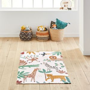 Vloerkleed met dieren, Junglito LA REDOUTE INTERIEURS. Katoen materiaal. Maten 80 x 130 cm. Multicolor kleur