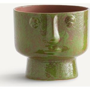 Lesego AM.PM. Bloempot - Groen - Keramiek - Handgemaakt
