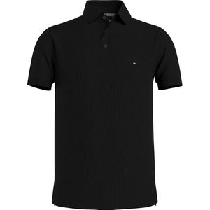 Slim stretch polo, 3 knopen TOMMY HILFIGER. Katoen materiaal. Maten XS. Zwart kleur