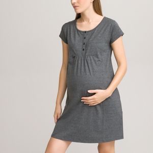 Nachthemd voor zwangerschap en borstvoeding LA REDOUTE COLLECTIONS. Katoen materiaal. Maten 34/36 FR - 32/34 EU. Grijs kleur