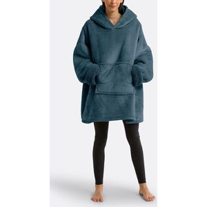 Javi - Plaid Fleece Sweater - Inktblauw - 100% Gerecycled Polyester