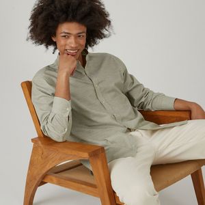 LA REDOUTE COLLECTIONS - Gestreept Hemd - Groen - Katoen