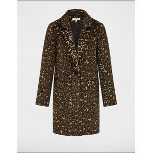 Lange jas met luipaardprint MORGAN. Polyester materiaal. Maten 40 FR - 38 EU. Multicolor kleur