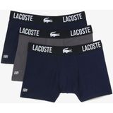 Set van 3 boxershorts in jersey LACOSTE. Katoen materiaal. Maten XL. Blauw kleur