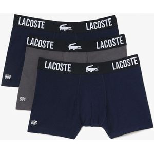 Set van 3 boxershorts in jersey LACOSTE. Katoen materiaal. Maten XS. Blauw kleur