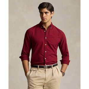 Recht oxford garment dyed hemd POLO RALPH LAUREN. Katoen materiaal. Maten M. Rood kleur