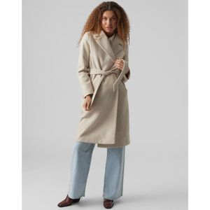 Lange jas om te strikken VERO MODA. Polyester materiaal. Maten L. Beige kleur