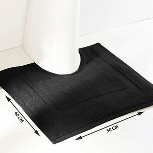Badmatje rondom WC/wastafel 700 g/m2, Scenario LA REDOUTE INTERIEURS.  materiaal. Maten 40 x 50 cm. Zwart kleur